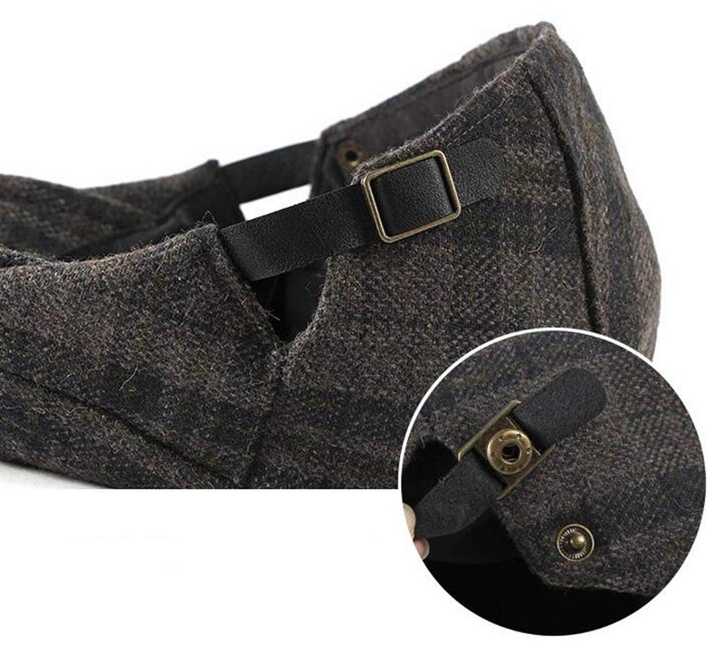 Qunson 2 Pack Mens Tweed Wool Blend Flat Cap Ivy Gatsby Newsboy Hat - Image 5